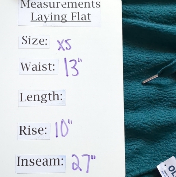 Old Navy Forest Green Mid Rise Sherpa Sweatpants with Pockets size XS - Picture 10 of 10